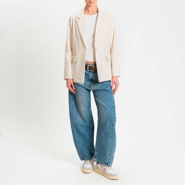 Zeroassoluto-Giacca JENNY punto milano 1 bottone- burro