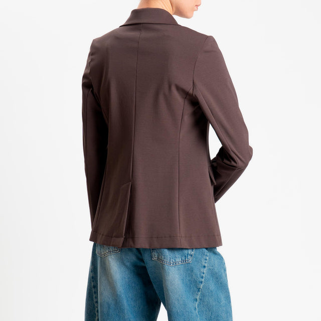 Zeroassoluto-Giacca JENNY punto milano 1 bottone- choco