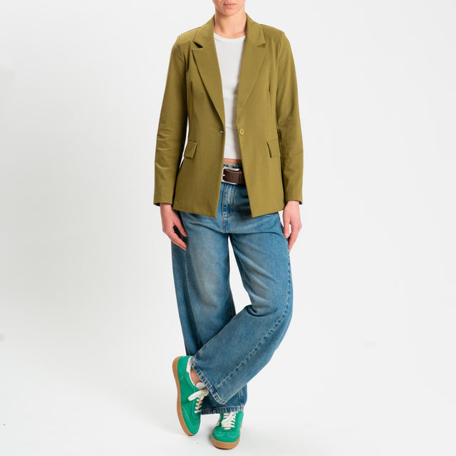Zeroassoluto-Giacca JENNY punto milano 1 bottone- olio