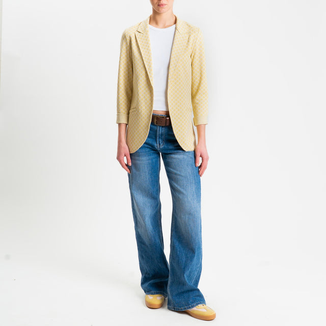 Zeroassoluto-Giacca JIN elasticizzata - ottagono lurex sand/yellow/argento