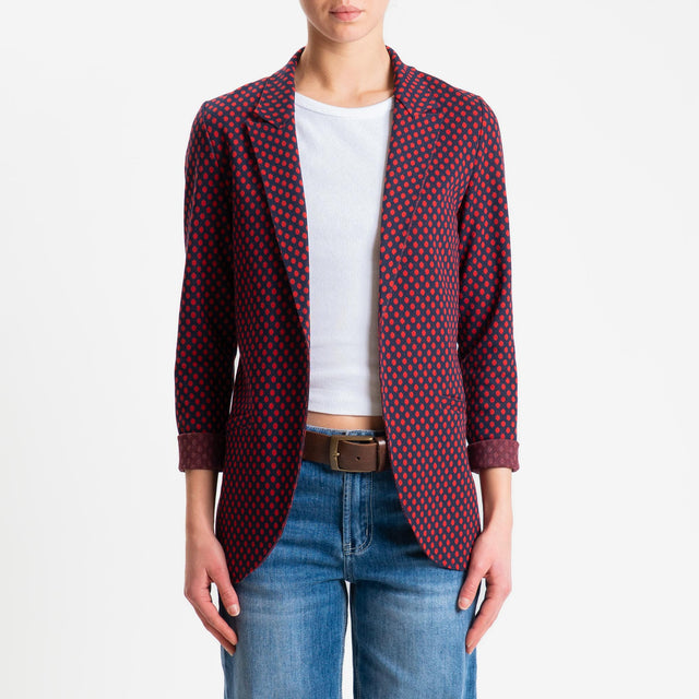 Zeroassoluto-Giacca JIN elasticizzata - pois rosso/blu