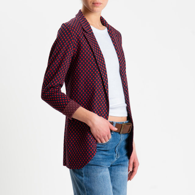 Zeroassoluto-Giacca JIN elasticizzata - pois rosso/blu