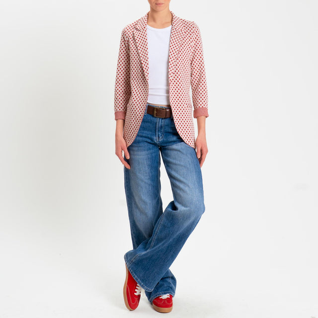 Zeroassoluto-Giacca JIN elasticizzata - pois lurex burro/lacca/rame