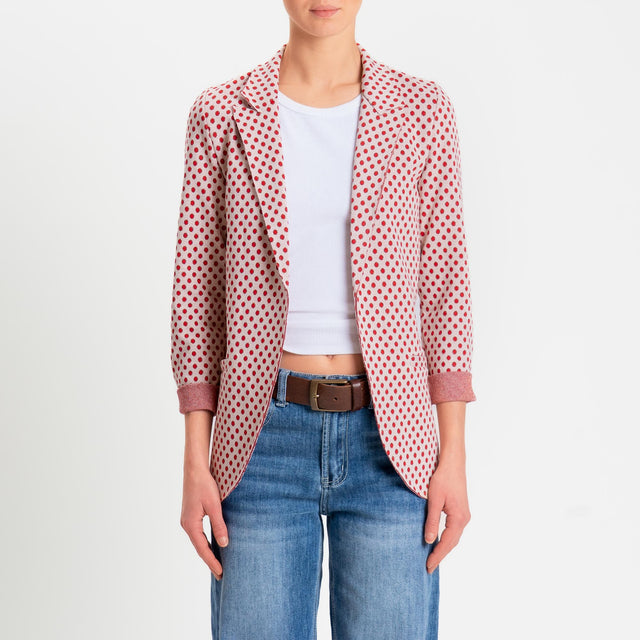 Zeroassoluto-Giacca JIN elasticizzata - pois lurex burro/lacca/rame