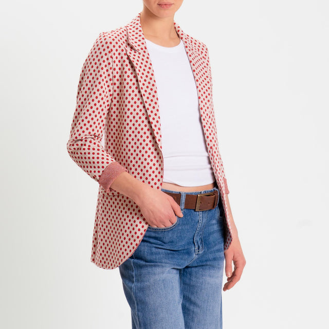 Zeroassoluto-Giacca JIN elasticizzata - pois lurex burro/lacca/rame