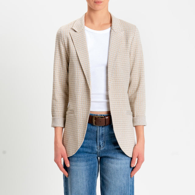 Zeroassoluto-Giacca JIN elasticizzata - marocco lurex burro/sand/argento