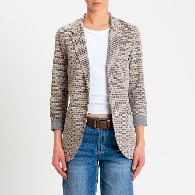 Zeroassoluto-Giacca JIN elasticizzata - marocco lurex beige/jeans/biscotto