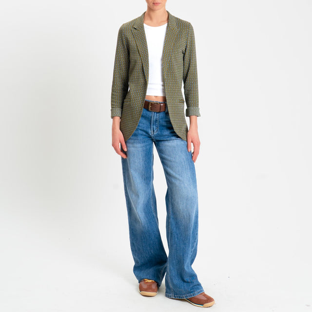 Zeroassoluto-Giacca JIN elasticizzata - marocco lurex militare/olio/jeans