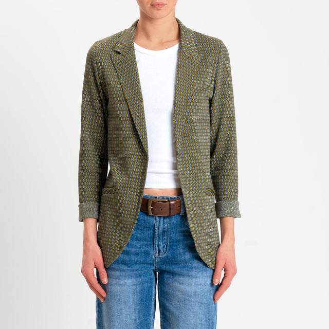 Zeroassoluto-Giacca JIN elasticizzata - marocco lurex militare/olio/jeans