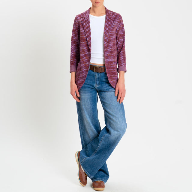 Zeroassoluto-Giacca JIN elasticizzata - marocco lurex vino/lavanda/rame