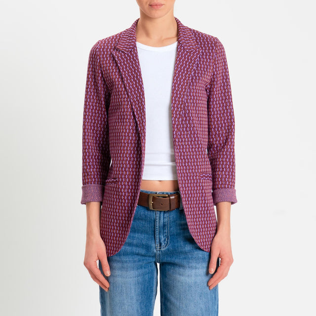 Zeroassoluto-Giacca JIN elasticizzata - marocco lurex vino/lavanda/rame