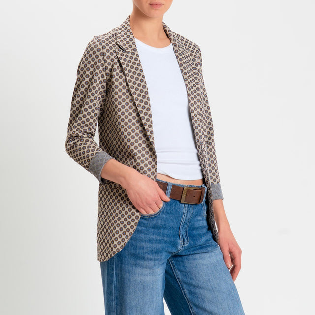 Zeroassoluto-Giacca JIN elasticizzata - ottagono lurex beige/biscotto/jeans