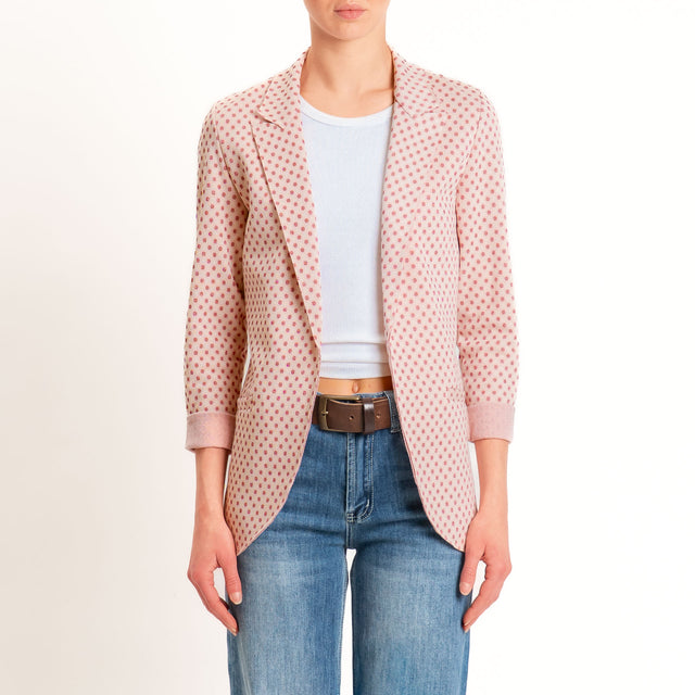 Zeroassoluto-Giacca JIN elasticizzata - pois lurex latte/pink/blush