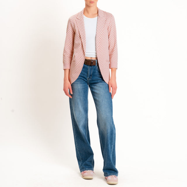 Zeroassoluto-Giacca JIN elasticizzata - pois lurex latte/pink/blush