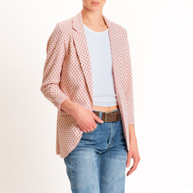 Zeroassoluto-Giacca JIN elasticizzata - pois lurex latte/pink/blush
