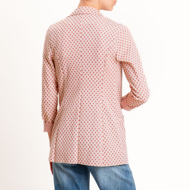 Zeroassoluto-Giacca JIN elasticizzata - pois lurex latte/pink/blush