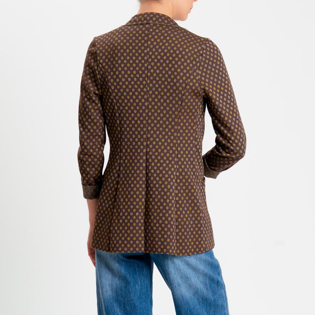 Zeroassoluto-Giacca JIN elasticizzata - pois lurex moro/olio/jeans