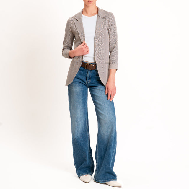 Zeroassoluto-Giacca JIN elasticizzata - resca lurex latte/choco
