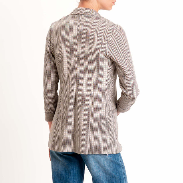 Zeroassoluto-Giacca JIN elasticizzata - resca lurex latte/choco