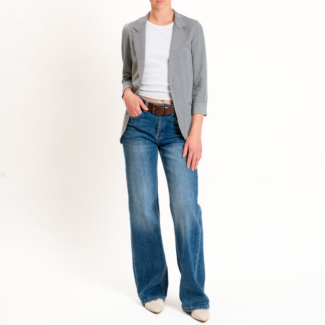 Zeroassoluto-Giacca JIN elasticizzata - resca latte/nero