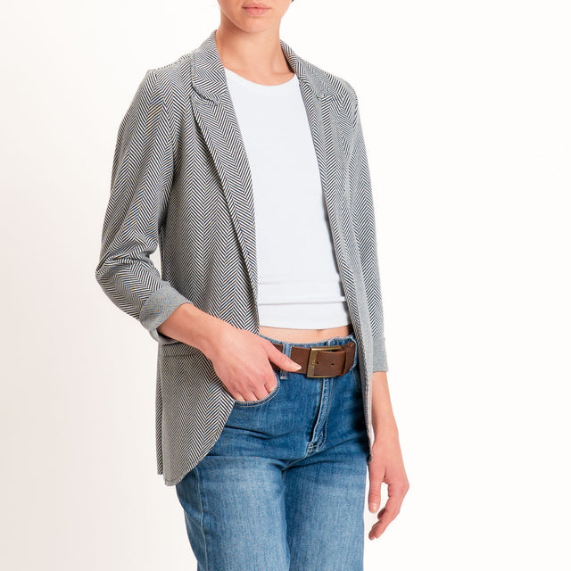 Zeroassoluto-Giacca JIN elasticizzata - resca latte/nero