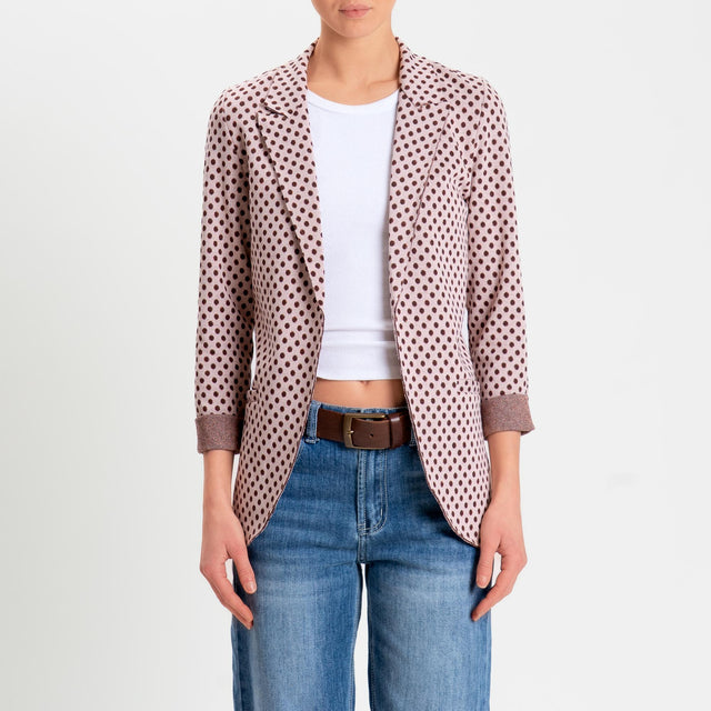 Zeroassoluto-Giacca JIN elasticizzata - pois lurex rosa/moro/rame