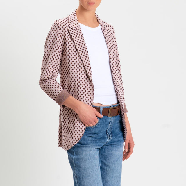 Zeroassoluto-Giacca JIN elasticizzata - pois lurex rosa/moro/rame
