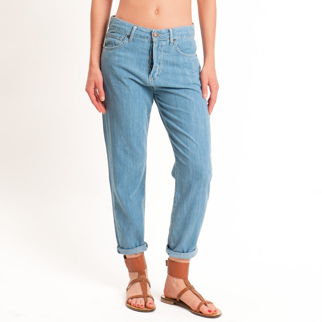 Zeroassoluto-Jeans KACY boyfriend tela extra light stone washed - denim