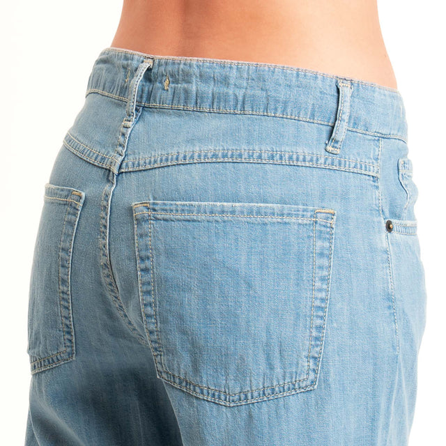 Zeroassoluto-Jeans KACY boyfriend tela extra light stone washed - denim