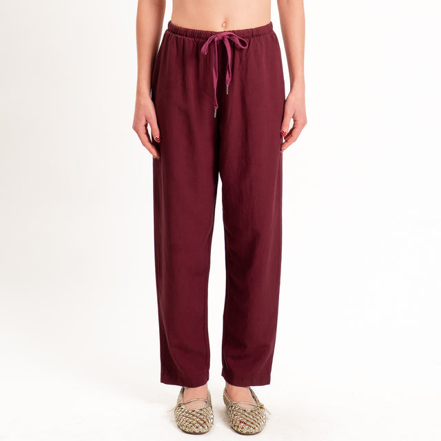 Zeroassoluto-Pantalone LERRY misto lino con coulisse - india
