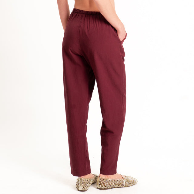 Zeroassoluto-Pantalone LERRY misto lino con coulisse - india