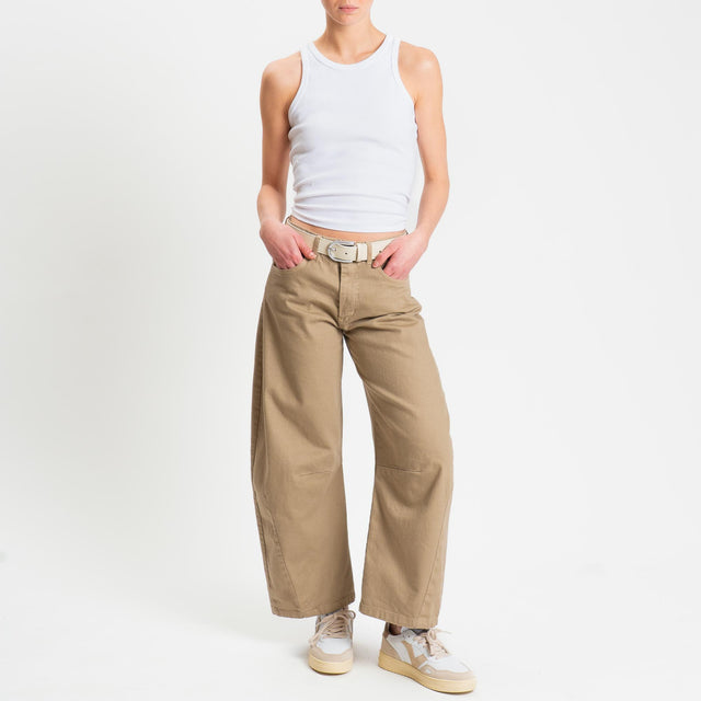 Zeroassoluto-Pantalone LIBY barrel drill cotone - coloniale