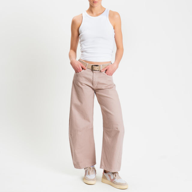 Zeroassoluto-Pantalone LIBY barrel drill cotone - light pink