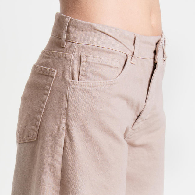 Zeroassoluto-Pantalone LIBY barrel drill cotone - light pink