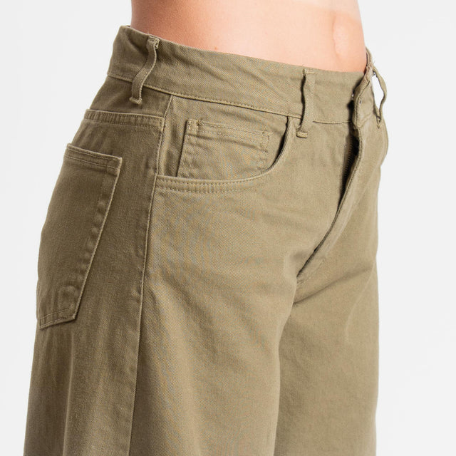 Zeroassoluto-Pantalone LIBY barrel drill cotone - militare