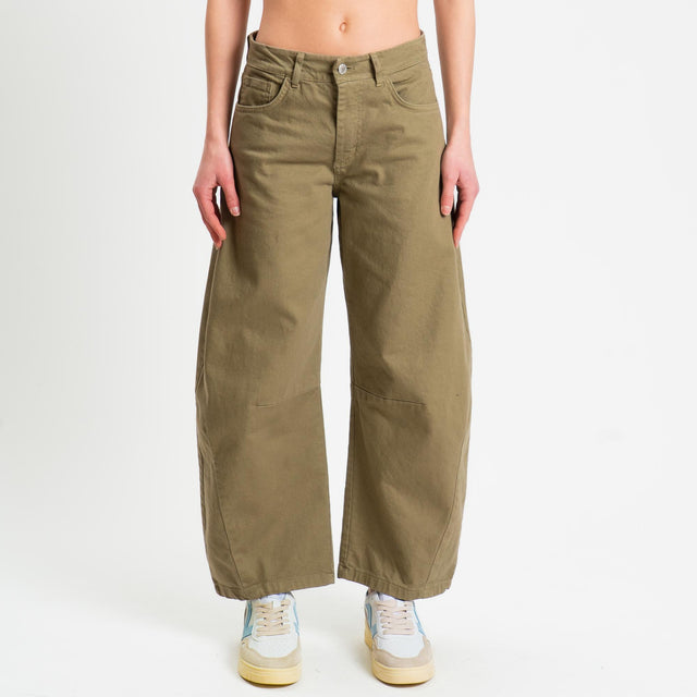 Zeroassoluto-Pantalone LIBY barrel drill cotone - militare