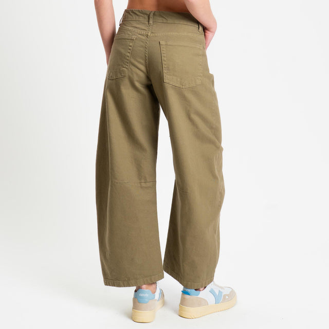Zeroassoluto-Pantalone LIBY barrel drill cotone - militare