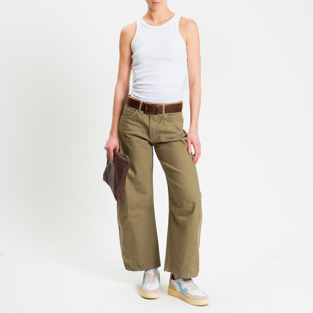 Zeroassoluto-Pantalone LIBY barrel drill cotone - militare