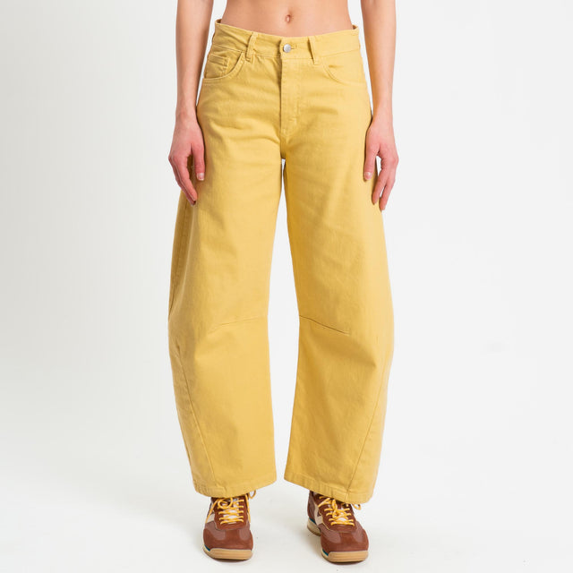 Zeroassoluto-Pantalone LIBY barrel drill cotone - yellow