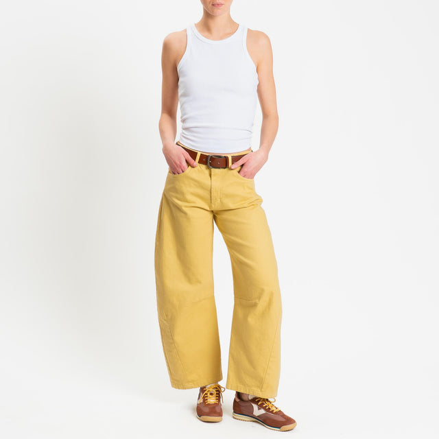 Zeroassoluto-Pantalone LIBY barrel drill cotone - yellow