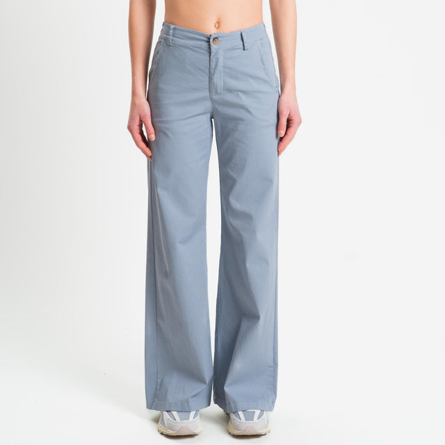 Zeroassoluto-Pantalone LILLY palazzo cotone elasticizzato - polvere