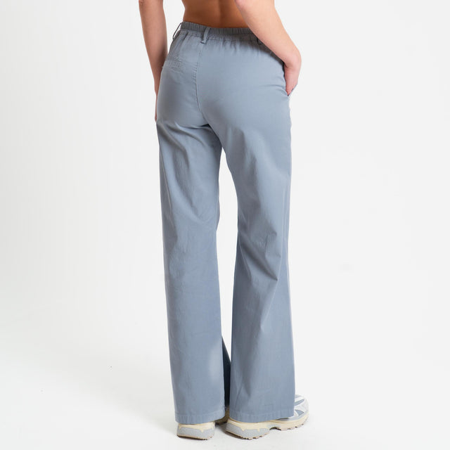 Zeroassoluto-Pantalone LILLY palazzo cotone elasticizzato - polvere