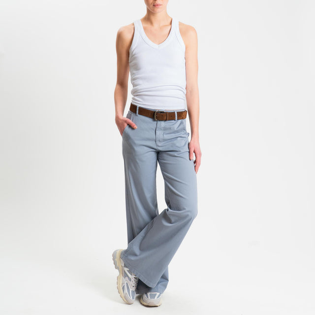 Zeroassoluto-Pantalone LILLY palazzo cotone elasticizzato - polvere