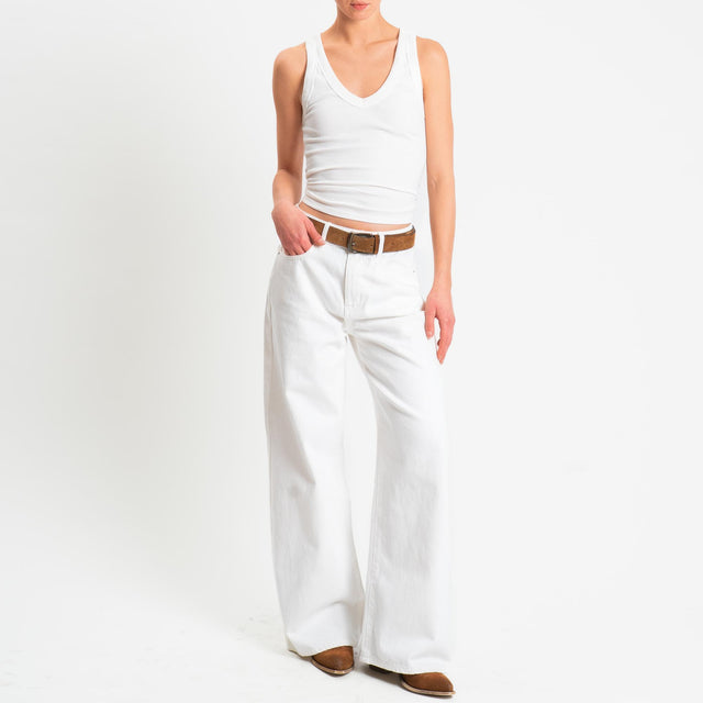 Zeroassoluto-Jeans LINDA drill tela slegata - latte