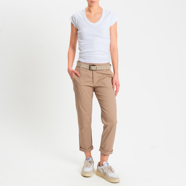 Zeroassoluto- Pantalone LOIS chino cotone elastici - biscotto