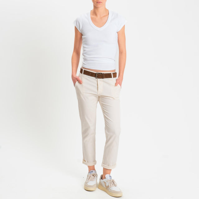 Zeroassoluto- Pantalone LOIS chino cotone elastici - burro