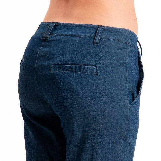 Zeroassoluto-Pantalone LOIS chino chambray leggero elasticizzato - denim