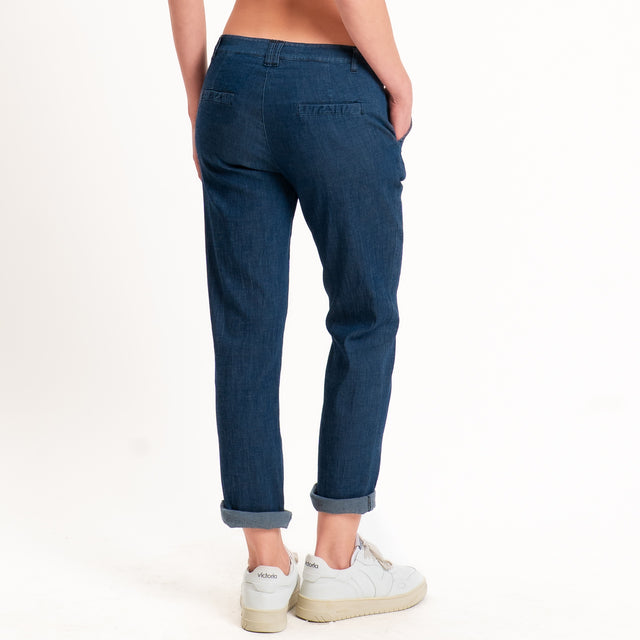 Zeroassoluto-Pantalone LOIS chino chambray leggero elasticizzato - denim