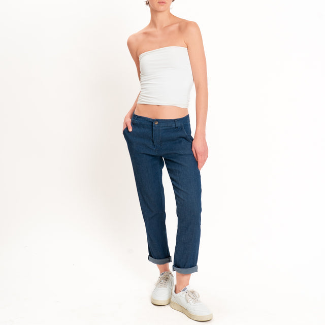 Zeroassoluto-Pantalone LOIS chino chambray leggero elasticizzato - denim