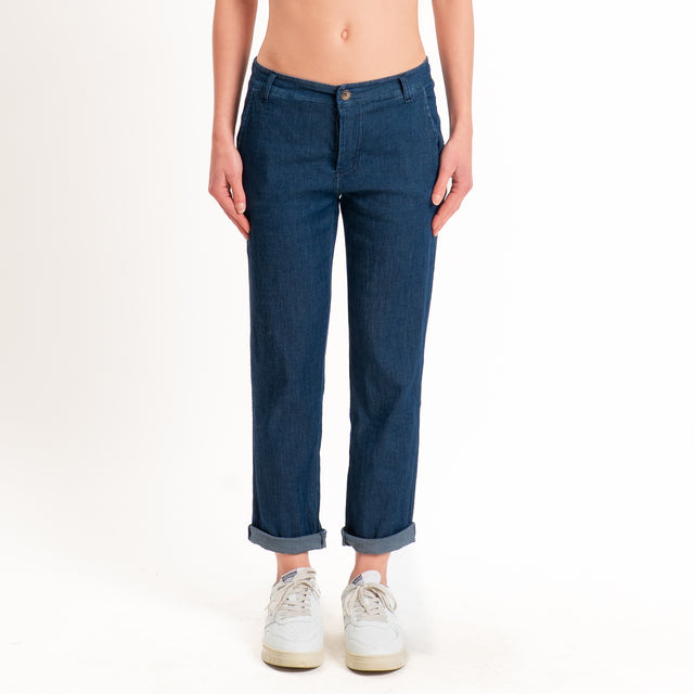 Zeroassoluto-Pantalone LOIS chino chambray leggero elasticizzato - denim